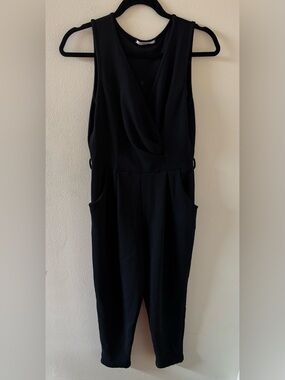 Papaya Black Sleeveless Jumpsuit
